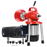 乐喏 下水道疏通器电动管道疏通机厨房下水疏通机厕所马桶疏通工具GQ-80型家用清理机1200w 标配16毫米26.5米   10毫米6米