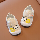 Radinka2025秋冬新款小童0-2岁宝宝学步鞋透气帆布软底休闲鞋叫叫鞋TYY 2277米白色 20 码/内长13.5cm 偏小请按内长拍）