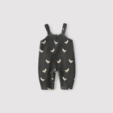 巴厘小猪婴儿背带裤秋冬季夹丝加厚保暖连身长裤连体衣服休闲裤 灰底香蕉 80 cm