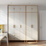 林氏家居成品衣柜卧室小户型收纳柜储物柜实木脚衣橱国家补贴橱柜JC18D 【E0级五门D组合】2.0m衣柜+顶柜