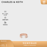 CHARLES&KEITH半宝石装饰女士个性开口戒指女士CK5-32120245 Rose Gold玫瑰金色