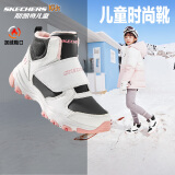 Skechers斯凯奇男女童棉鞋儿童雪地靴冬季厚实保暖中帮大童二棉鞋8701648L 女童-白色-黑色-粉红色-WBPK 32