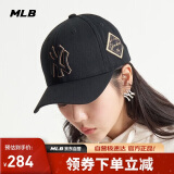 MLB帽子男女刺绣硬顶棒球帽运动四季遮阳帽3ACP8501N-50GOS-F/金色