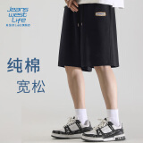 JEANSWEST LIFE真维斯休闲短裤男夏季男款纯棉运动篮球中裤男士灰色直筒五分裤