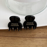 saradear超NICE韩国FRANCE 迷你小发抓小号空气刘海发夹 头顶侧边装饰抓夹 11#黑色 1对