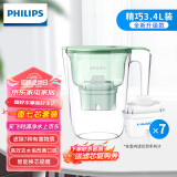 飞利浦（PHILIPS）全新升级净水壶 家用滤水壶 厨房自来水过滤净水器 AWP2813GNT 一壶7芯