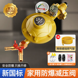 家韵（jiayun）煤气减压阀双插0.6家用液化气防爆煤气安全阀燃气阀门 【带表款】0.6双宝塔嘴+1米管*2