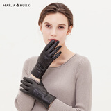 玛丽亚·古琦（MARJA KURKI）生日礼物百搭修手型防风薄绒保暖羊皮手套女礼盒5GG41M699黑色M