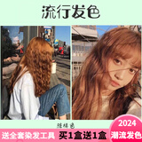 汉淇（HAN QI）染发剂便捷自己在家染 染发剂 气质男女流行色染发膏 脏橘色【2盒】