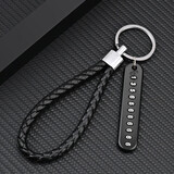 华能麒号码牌防丢汽车钥匙电话手机牌挂编织绳件男女家用钥匙扣锁匙链 手绳+号码卡黑