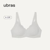 ubras花瓣杯软支撑文胸罩细肩带女士内衣女无钢圈聚拢椰青灰-背心L