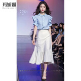 玛娇媚（Majiaomei）连衣裙女装套装2026年新款夏装搭配洋气减龄时尚百搭衬衣裙子女潮 上衣+半身裙 M