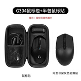 墨顿 适用GPW一二三四代收纳包狗屁王鼠标盒G502/G903/G102/G304 罗 有线无线接收器盒 技 专用保护包 G304鼠标包+深灰色翻毛皮鼠标贴【半包】