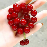 芯奢红色樱桃车厘子菩提根手串女绕指文玩朱砂色手链女菩提子佛珠手持 车厘子樱桃款