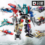 启蒙积木男孩玩具变形机甲小颗粒积木拼装可动机器人男孩生日礼物 超合金战神-1412