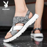 花花公子凉鞋男夏季新款透气凉拖鞋户外休闲潮流耐磨沙滩鞋子男2000 PL2439197灰色 40