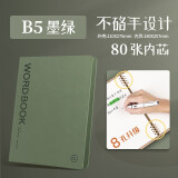 勤得利（QINDELI） 不硌手活页本可拆卸扣环简约笔记本横线皮质外壳内芯办公记事本定制logo B5墨绿