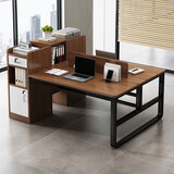 宜造（YIZAO）职员办公桌电脑桌简约现代员工办公桌2/四人位桌椅组合电脑桌子 【双人位】原野橡木色150cm