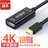晶华(JH)Mini DP转HDMI转换器 4K高清雷电2迷你dp适配器 苹果Mac微软笔记本连接电视投影仪显示器 黑色Z615