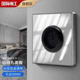 7M国际电工86型暗装空白面板带出线孔背景墙电视机穿线孔盖板穿孔堵洞遮挡盖 镜面【30mm孔径带胶圈】浅灰色