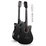 吉之琳单板41寸初学者吉他学生38寸新手练习男女生入门琴民谣木吉他乐器 40寸【单板】玄武黑 包教会+买即送全套配件