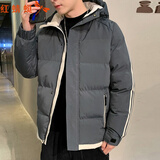 红蜻蜓棉衣男士秋冬季款棉服保暖棉袄羽潮牌绒服袄子面包服衣服外套男装 8227灰色 XL
