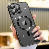 蓝轩【自带镜头膜】苹果15promax手机壳iphone15透明磁吸充电全包防摔plus简约硅胶软壳 苹果15pro【石墨黑】强磁吸附+永不发黄+膜