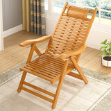 躺椅阳台家用休闲摇摇椅大人户外午休竹摇椅老人成年人专用摇摇椅藤椅懒人庭院折叠椅逍遥椅竹椅子 原色经典款【赠送冬季厚垫】