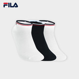 斐乐（FILA）女士袜子低腰袜套装优质长绒棉舒适运动休闲袜抗菌透气短袜三双装 标准白/标准白/传奇蓝-99 XS