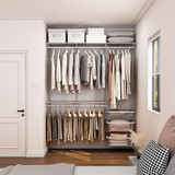 美达斯1.8米开放式衣柜金属衣帽间定制步入式小户型衣橱储藏间衣柜 1.8米卧室衣柜方案-9（包安装）