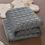 瑞娜美 加厚保暖法兰绒床垫软垫子冬天珊瑚绒0.9单人学生宿舍垫被 灰色 120*200cm