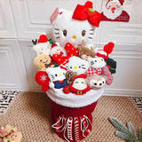 嘉百利毛绒玩具星之卡比玩偶花束公仔圣诞节生日礼物送老师老婆男女朋友 圣诞hellokitty凯蒂猫花束送礼袋灯串 大号花束
