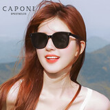 CAPONI尼龙偏光GM墨镜男女太阳眼镜防紫外线开车大脸眼睛明星配近视度数 D款-0度-黑灰片