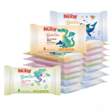 努比（Nuby）婴儿手口湿巾 棉柔湿巾 新生儿湿纸巾成人可用 (迷你8抽)16包入