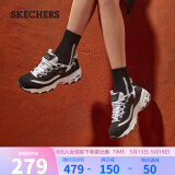 斯凯奇（Skechers）春夏女经典复古老爹鞋蕾丝厚底熊猫鞋小白鞋运动鞋11959-BKW