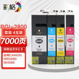 彩格PGI-2800大容量墨盒4色套装 适用佳能Canon IB4080 iB4180 iB4000 MB5080 MB5480 MB5180打印机墨盒