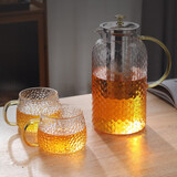 高茗（gaoming）超大容量加厚玻璃茶壶耐热内置过滤网防爆泡茶壶明火家用煮茶套装 米高壶+圆圆杯【2只】