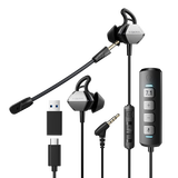 西伯利亚（XIBERIA）MG-2S声卡版有线游戏耳机入耳式带麦电竞吃鸡电脑办公会议手机直播耳麦一键7.1环绕音效铁灰色