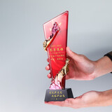 晨越（CHENYUE） 创意退伍军人纪念品定制送战友兄弟五角星水晶奖杯老兵退役礼物演习比武奖品留念光荣退伍礼品 永攀高峰