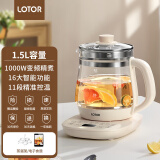 LOTOR 养生壶 煮茶壶中药壶电热烧水壶煮茶器养生杯熬药养身茶壶 1.5L白色升级标准款