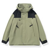 森州狼爪户外新款情侣单层冲锋衣男春夏秋薄款潮牌外套防风防水透气户外服 男抹茶绿 M