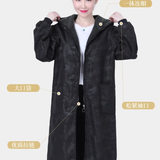 诚墨成人防溅水连帽罩衣男女防污画画护衣长袖拉链车间围裙工作服罩衫 黑色加绒防水连帽罩衣2XL