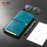 金隆兴创意复古活页记事本A6办公笔记本子多功能随身旅行手账本绑绳计划日记本 8269青色