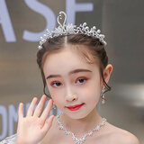 颖贝尔（Yinbeler）皇冠天鹅花环儿童头饰公主女童王冠水晶冰雪生日发箍模特走秀演出 天鹅皇冠（礼盒款）