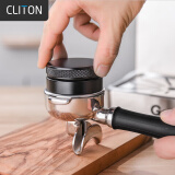 CLITON三叶咖啡布粉器 304不锈钢三浆压粉锤意式咖啡机压粉器中号53mm