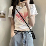 NASALIKE100%纯棉夏季220g重磅网红短款T恤女ins宽松百搭显瘦短袖上衣女潮 DK36白色【100%纯棉】 XL 120-130斤