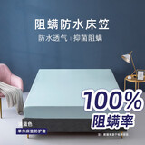 imbloo A类防水床笠防螨抗菌隔尿透气席梦思床垫保护套夏季床罩套可定制 安心款-淡蓝色（单件床笠） 180*200cm（40cm以下床垫可用）