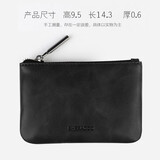 奢顿 零钱包男女士真皮短款可爱迷你小巧简约超薄钱袋卡硬币包 黑色加大版