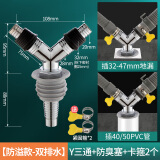 一靓下水管三头通洗衣机排水管地漏接头口对接器道三通分水流器一分二 【50PVC用 双排水】Y三通+防臭塞