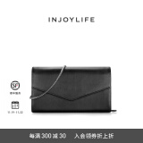 INJOYLIFE休闲百搭通勤女包小包包真皮包斜挎包时尚单肩包链条包迷你小挎包 黑色